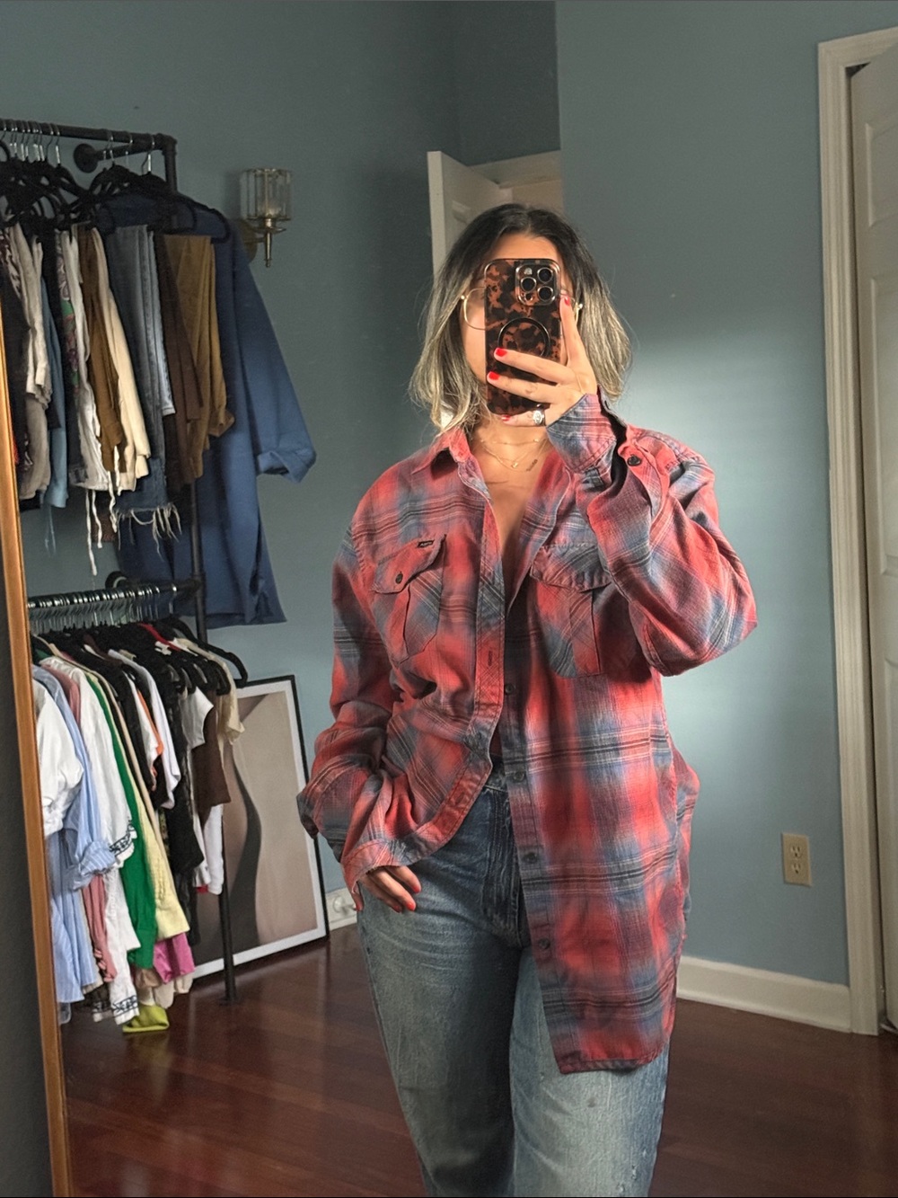 RCVA plaid button down